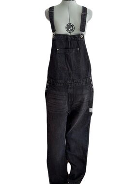 NovaMEN Lennie Black Denim Overalls NWT Size 32